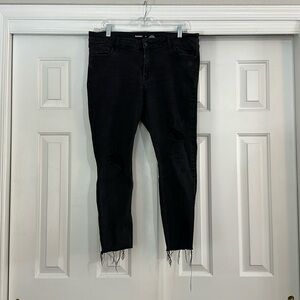 Distressed black jeans